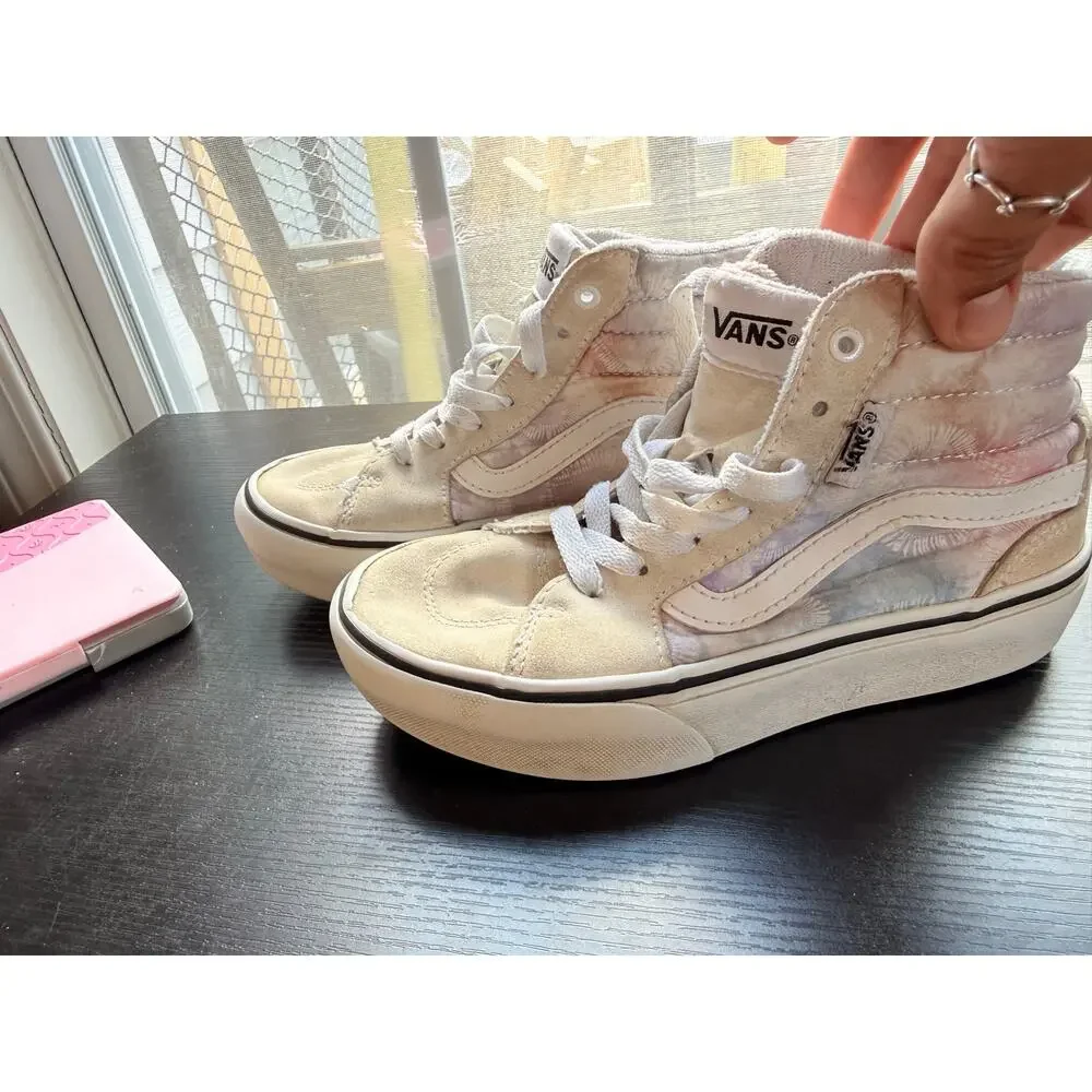 Vans Sk8-Hi Tie Dye Pastel Suede Canvas Sneakers Youth size 1 Skate Shoes